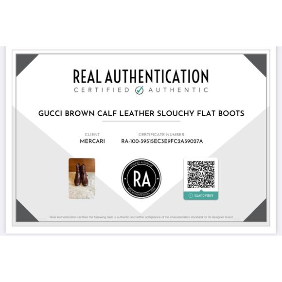 Gucci Leather Slouchy Flat Ankle Boots Brown 8 - Picture 15 of 15